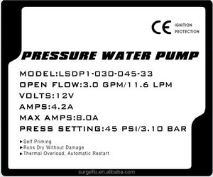 Mamba flo RV 33 Serie Membran pumpe Prüfstand 3.3GPM DC 12V 3M Saugwasserpumpe für mobile Speisewagen und mobile Wohnmobile - Product Image 3