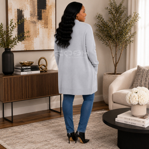 เสื้อคลุมคาร์ดิแกนไหมพรมอะคริลิคยาว คอโอ แขนยาว สีพื้น มีกระเป๋า สำหรับฤดูใบไม้ร่วง ของ Cosh International Sorority Sisterhood - Product Image 5