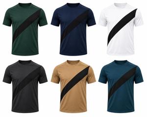 เสื้อยืดแขนสั้นสีเขียวสำหรับผู้ชาย คอกลม ทรงปกติ แห้งเร็ว ผ้าถัก สวมใส่สบาย โพลีเอสเตอร์ 100% น้ำหนัก 180 กรัม - Product Image 6