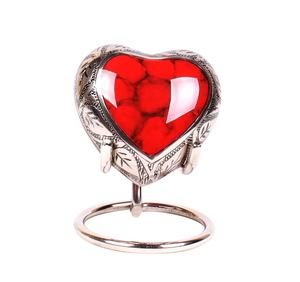 พิวเตอร์ที่มีทองพิมพ์หัวใจเล็กโกศสัตว์เลี้ยงที่มีขาตั้งผู้ผลิตผู้ค้าส่ง - Product Image 2