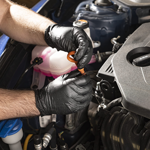 Gants en nitrile 6 mil, 8 mm, 9 pouces, pour barbier, salon de tatouage, esthétique, rose, boîte personnalisée, sans poudre, gants en nitrile noirs à paume en nitrile, vente en gros - Product Image 4