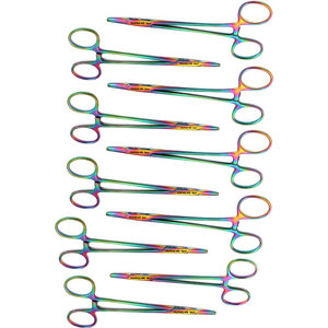 Juego de 10 Piezas de Pinzas Porta Agujas Mayo Hegar Multicolores Arcoíris de 5.5 Pulgadas (14 cm), Rectas, Cruzadas y Serradas - Product Image 4
