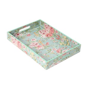 Plateaux en bois pour la maison, la cuisine et les fêtes, plateau de service décoratif en MDF imprimé, plateau de service de la meilleure qualité pour le stockage des aliments - Product Image 2