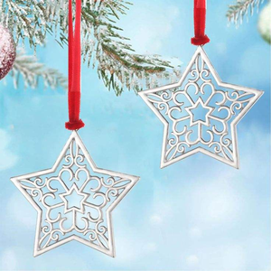 ของตกแต่งคริสต์มาส ดาวสีทอง ประดับตกแต่งต้นคริสต์มาสอย่างหรูหรา ทำจากเหล็กดัด แขวนประดับ - Product Image 3
