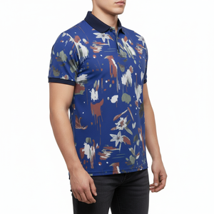 เสื้อโปโลผู้ชายผ้าโพลีเอสเตอร์ 100% ระบายอากาศได้ดี พิมพ์ลายแบบซับลิเมชั่น แห้งเร็ว สำหรับเล่นกอล์ฟ  พร้อมโลโก้สั่งทำพิเศษ - Product Image 2