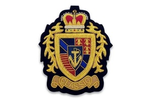 Best Fabric Embroidered Patches OEM <b>Sew</b>-on Patch Hand Made Gold Bullion Wire PVC Wholesale Uniform Badges for Shoes - Product Image 4