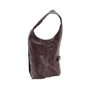 <b>Ladies</b> Real Leather Vest Soft Lambskin Motorcycle Biker Fashion <b>Waistcoat</b> OEM Manufacturer Bulk Orders - Product Image 5
