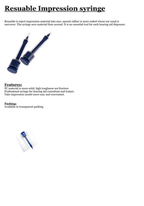 Jeringa para Impresiones de Oído, Herramienta Profesional de Otología para la Toma Precisa de Moldes de Oído en Clínicas de Audiología y ORL - Product Image 4