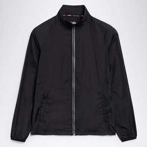 Chaqueta Bomber Negra Cortavientos para Mujer, Manga Larga, Cuello Alto, Cierre de Cremallera, Material de Poliéster - Product Image 3