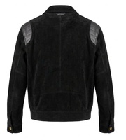 Blouson Bomber matelassé en daim de mouton véritable pour homme, coupe-vent, avec panneaux aux épaules, style motard, personnalisable, haute qualité, collection printemps