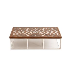 Boîte de rangement décorative multifonctionnelle de luxe moderne et durable, faite à la main, en bois d'acacia, nacre et acrylique, personnalisable, pour le Ramadan - Product Image 3