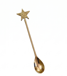 Cuillère en acier inoxydable à manche en forme d'étoile, idéale pour la cuisine, la vaisselle, l'hôtellerie et les mariages. - Product Image 1