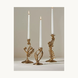 Round <b>Brass</b> <b>Candlestick</b> <b>Holder</b> Set Stylish New Design Customized New Arrival Decorative Candle Stand For Table Centerpiece - Product Image 1