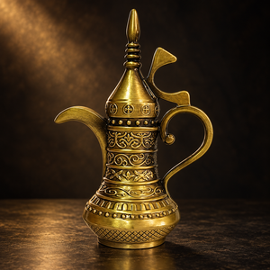 Alabanza Enterprises Middle Eastern Style Metal Coffee Pot Ornate Carving Heat-Resisting Design Model ABD008 for <b>Tea</b> Drinking - Product Image 3