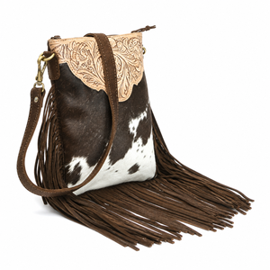 Premium Cowhide Leather Crossbody Bag Women Fringe Shoulder Handbag | <b>Large</b> Capacity Travel Shopping <b>Purse</b> | India 2026 Export - Product Image 1