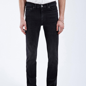 Pantalones vaqueros negros de pierna recta para hombre, cintura media, lavado desgastado, rasgados, con múltiples bolsillos, estilo casual urbano, lavado a la piedra - Product Image 6