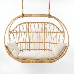 Outdoor rattan moon <b>chairs</b> high quality swinging <b>chair</b> <b>cane</b> swing pod eco-friendly furniture - Product Image 5