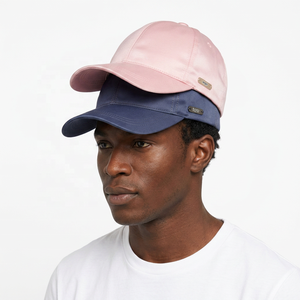 Casquette de baseball unisexe en coton, 6 panneaux, couleur unie, broderie sportive, visière ajustée, décontractée, printemps-été, bleu rose - Product Image 6
