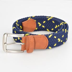 Ceinture en tissu tressé personnalisée en gros, unisexe, en coton extensible, élastique, pour le golf, réglable pour hommes et femmes - Product Image 2