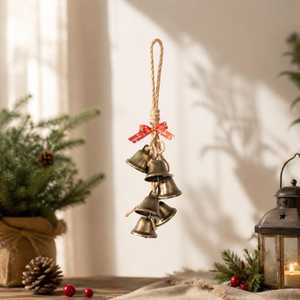 Campanas Colgantes Navideñas de Calidad al por Mayor, Color Blanco Elegante, Hechas a Mano, de Metal Vintage, Tejidas, Artesanía Hs Husnain - Product Image 3
