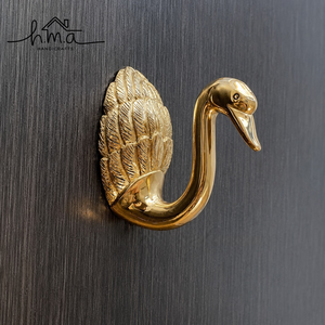 Solid Brass Swan <b>Wall</b> Hook Decorative Bird Design Polished Finish Heavy Duty Coat <b>Towel</b> Robe Hat Bag Key Holder <b>Wall</b> <b>Mounted</b> - Product Image 1