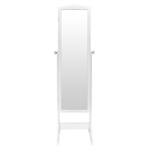Specchio Decorativo Retro Bianco in PVC con Rivestimento Effetto Legno, Armadietto Portagioie con Specchio Integrato - Product Image 4