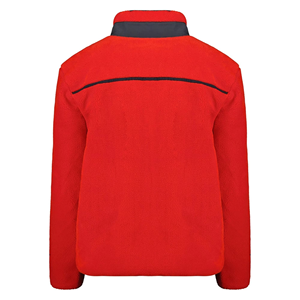 Veste en polaire rouge pour homme avec col montant, fermeture éclair, coupe-vent, vêtements d'hiver décontractés, doublure en sherpa épaisse, poches - Product Image 4