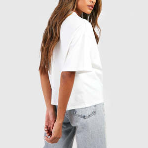 Custom Logo <b>White</b> Bamboo Cotton Fiber Women's <b>Tee</b> Shirt Loose Fit Unisex Half Sleeve Blank T-Shirt Casual Tops - Product Image 4