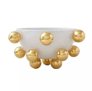 Bol à fruits multifonctionnel en métal noir, bol décoratif rond avec base sphérique pour table de mariage, centre de table design pour fête - Product Image 5