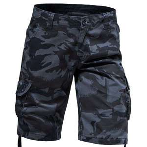Shorts cargo en coton camouflage pour homme, décontractés, taille mi-haute, avec fermeture boutonnée, respirants, avec poches, style Bermuda - Product Image 3