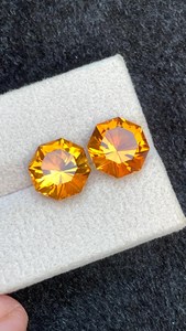 Pierre précieuse naturelle Citrine, paire de pierres rondes taillées, pierres brutes pour la création de bijoux fins, quartz jaune assorti - Product Image 4
