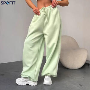 SPOFIT Pantalon de survêtement personnalisé à coupe large empilée, pour femme et homme, style jogging, coupe évasée, jambe droite, ample - Product Image 3