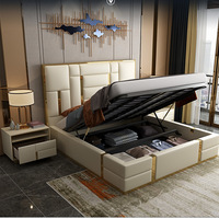 Tête de lit à touffes pour lit de luxe, ensemble de meubles de chambre à coucher de luxe, Design de meubles de taille de roi, lit de lits rembourrés