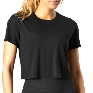 T-shirts pour femmes de style décontracté, surdimensionnés, unis, style boxy, à manches courtes, pour l'été, t-shirts courts pour femmes - Product Image 4