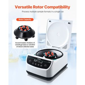 Centrifuga da Laboratorio Elettrica RCFelectric 100-2100xg con 1 Rotore, Capacità Tubi 2/5/10/15/50ml, Bassa Velocità - Product Image 2