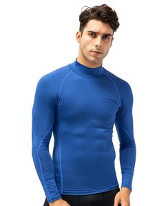 Men Turtle Neck MMA Rash Guard Compression Shirt <b>Long</b> <b>Sleeve</b> Athletic <b>Base</b> <b>Layer</b> Rash Guard For Gym Training Running Cycling Top - Product Image 2