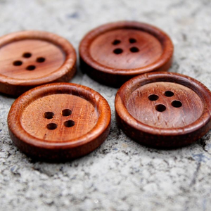 Botones Circulares de Madera de Caoba Natural con Borde Fino y 4 Agujeros, Accesorios para Trajes y Prendas Exteriores - Product Image 2