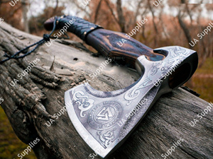 Bearded Viking <b>Axe</b> Hand Forged Carbon Steel Norse Mythology Wooden Handle Outdoor Camping Hunting <b>Axe</b> OEM ODM Wholesale - Product Image 6