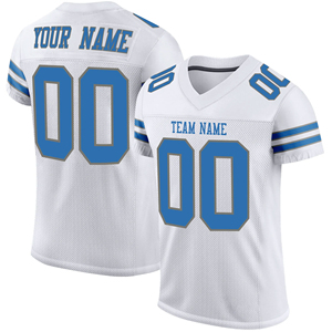 Maillot d'entraînement de football américain personnalisé pour adultes, manches courtes, respirant, option grande taille, 100 % polyester, col en V - Product Image 1