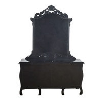 Ensembles de commode rococo de reproduction antique avec miroir et tabouret ensemble de coiffeuse en bois pour meubles de chambre à coucher