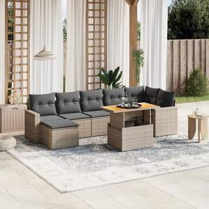 Dark Grey Garden <b>Sofa</b> <b>Set</b> Outdoor Rattan Cushioned Waterproof Contemporary Style Furniture - Product Image 1