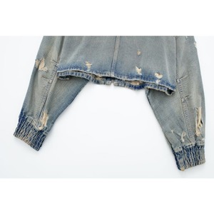 <b>Women</b> Denim <b>Jacket</b> Woven Fleece Breathable Zipper Loose Casual Vintage <b>Spring</b> Outerwear - Product Image 6