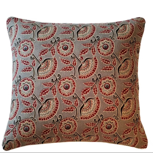 Housse de coussin en coton imprimé au bloc, style bohème, faite à la main, en lin doux, pour canapé, lit, coussin décoratif, produit tissé en gros pour la maison - Product Image 1