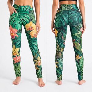 Women's Tummy Control <b>Butt</b> <b>Lift</b> Four-Way Stretch UV Protection Quick-Dry Sublimation Printed Fitness Pants Athleisure <b>Leggings</b> - Product Image 1