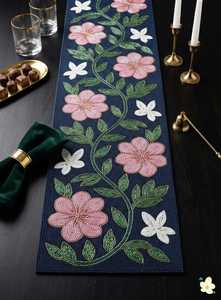 Tapis Ali Mats personnalisé, brodé à la main, de luxe, à motif floral, forme personnalisée, écologique, réglable, léger, durable, épaisseur 5 mm - Product Image 3