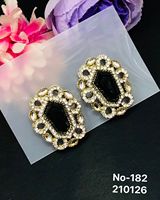 Anting-anting stud geometri trendy berbahan alloy dengan berlian imitasi, perhiasan buatan tangan, hadiah untuk wanita, cocok untuk acara pernikahan & pesta