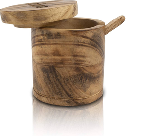 Wood Sugar Pot Multi-Purpose Storage Container <b>Spice</b> <b>Jar</b> Container Customized With Lid Wood Sugar Pot - Product Image 1