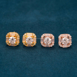 Dernières boucles d'oreilles plaquées or blanc 14kt pour femmes diamants Moissanite certifiés IGI avec clarté VVS pour anniversaire - Product Image 3