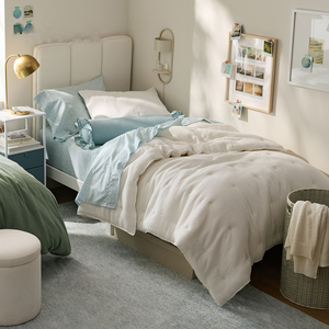 Ensemble de housse de couette matelassée en polyester blanc respirant, hiver, hypoallergénique, lavable en machine, taille double - Product Image 6