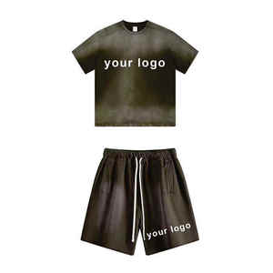 Conjuntos de Camiseta y Pantalones Cortos de Verano 2025 para Hombre, Estilo Informal, con Logotipo Personalizado, Tejido Transpirable, Impresión Serigráfica - Product Image 1